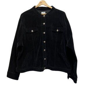 Outline Black Corduroy Cropped Jacket Size 22W